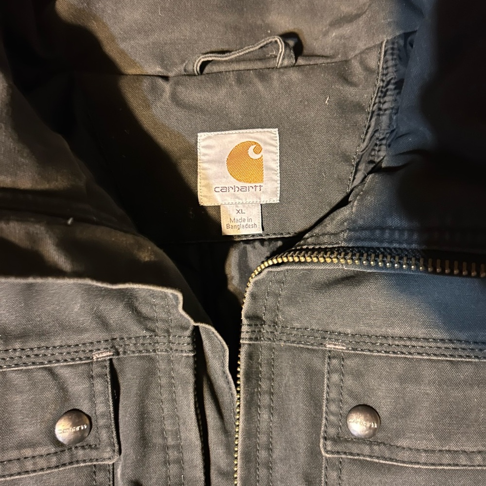 Carhartt Quick Duck Jefferson Traditional Jacket Size XL Reg Thinsulate Black - Picture 2 of 11